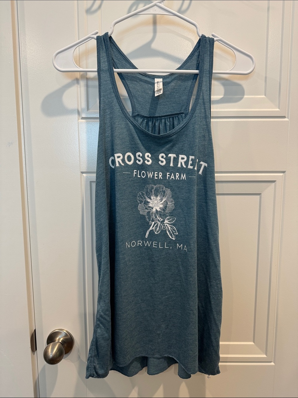 Bella Canvas Teal Tank with White Floral Graphic